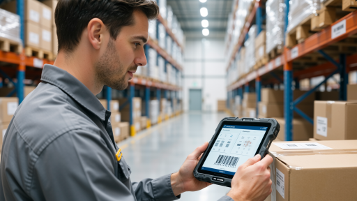 物流供应链管理平台界面，显示货物追踪地图和仓储管理数据，界面专业实用